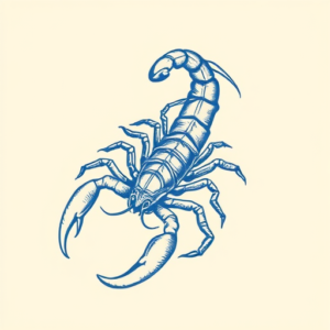 Blue Ink Scorpion Tattoo
