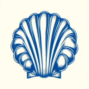 Blue Ink Shell Tattoo