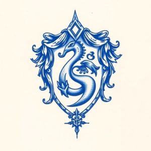 Blue Ink Slytherin Tattoo