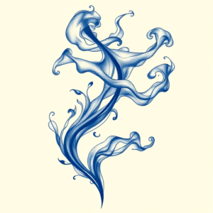 Blue Ink Smoke Tattoo