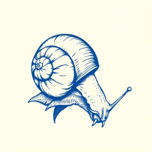 Blue Ink Snail Tattoo