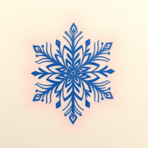 Blue Ink Snowflake Tattoo