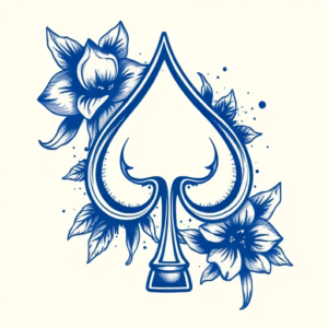 Blue Ink Spade Tattoo