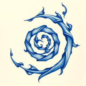 Blue Ink Spiral Tattoo