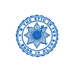 Blue Ink Stamp Tattoo