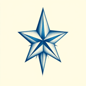 Blue Ink Star Tattoo
