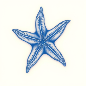 Blue Ink Starfish Tattoo