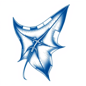 Blue Ink Stingray Tattoo