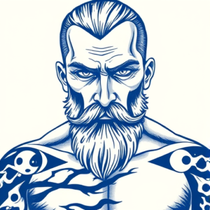 Blue Ink Stoic Tattoo