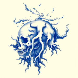 Blue Ink Storm Tattoo