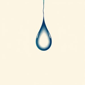 Blue Ink Teardrop Tattoo