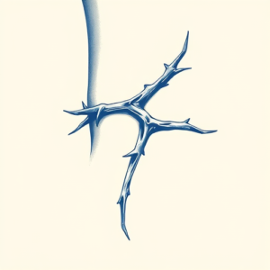 Blue Ink Thorn Tattoo