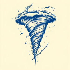 Blue Ink Tornado Tattoo
