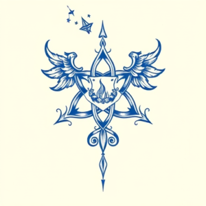 Blue Ink Trinity Tattoo