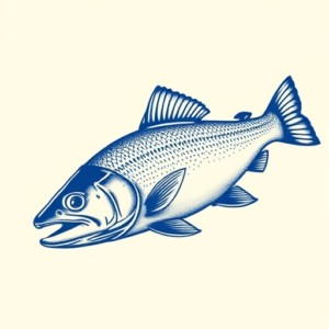 Blue Ink Trout Tattoo