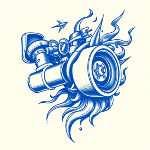 Blue Ink Turbo Tattoo