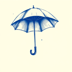 Blue Ink Umbrella Tattoo