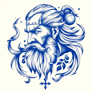Blue Ink Viking Tattoo