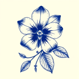 Blue Ink Violet Tattoo