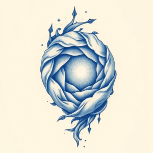 Blue Ink Wormhole Tattoo