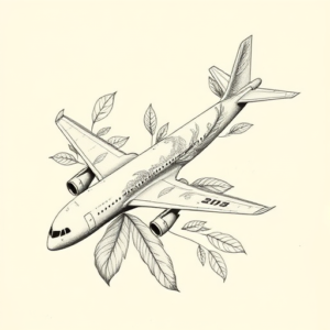 Botanical Airplane Tattoo
