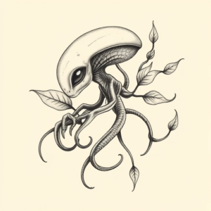 Botanical Alien Tattoo