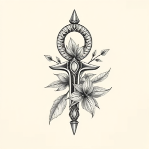Botanical Ankh Tattoo