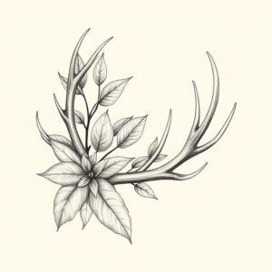 Botanical Antler Tattoo