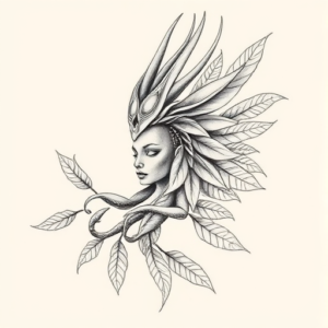 Botanical Anubis Tattoo