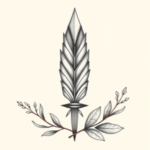 Botanical Arrowhead Tattoo