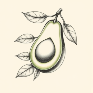 Botanical Avocado Tattoo