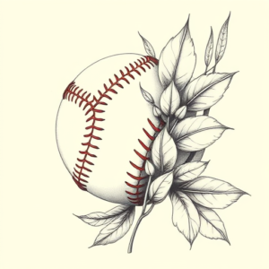 Botanical Baseball Tattoo