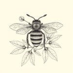 Botanical Bee Tattoo