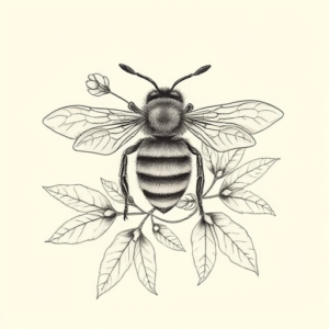 Botanical Bee Tattoo