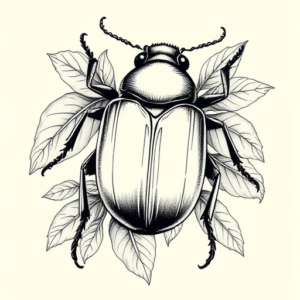 Botanical Beetle Tattoo