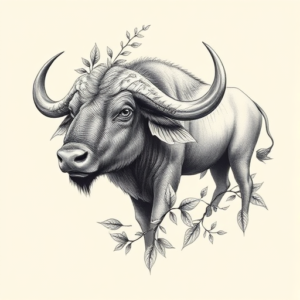 Botanical Buffalo Tattoo