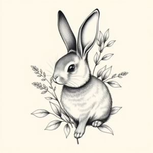 Botanical Bunny Tattoo