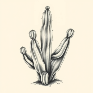 Botanical Cactus Tattoo