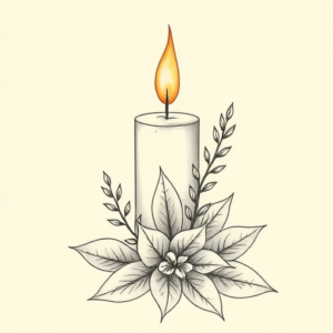 Botanical Candle Tattoo