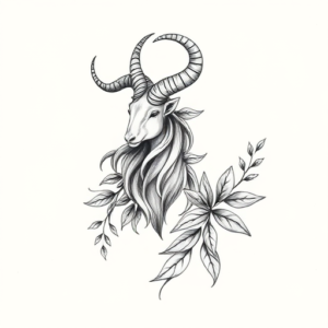 Botanical Capricorn Tattoo