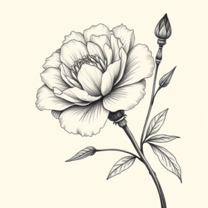 Botanical Carnation Tattoo
