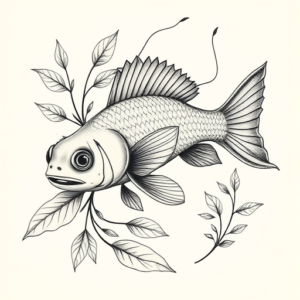 Botanical Catfish Tattoo