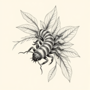 Botanical Centipede Tattoo