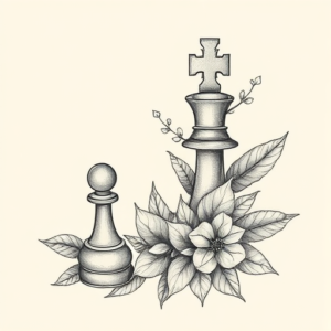 Botanical Chess Tattoo