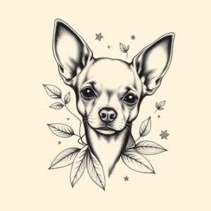 Botanical Chihuahua Tattoo
