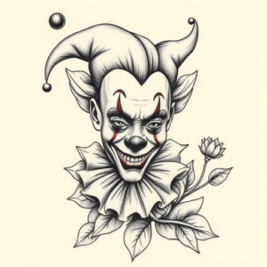 Botanical Clown Tattoo
