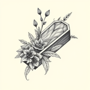 Botanical Coffin Tattoo