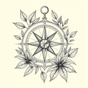 Botanical Compass Tattoo