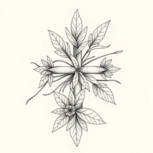 Botanical Cross Tattoo