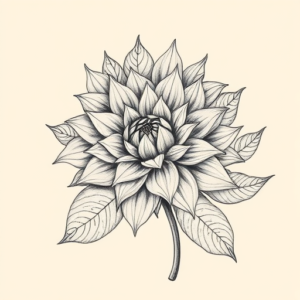 Botanical Dahlia Tattoo